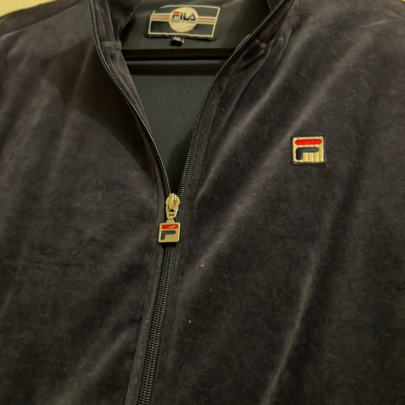 Fila Men’s Velour Jacket Navy - Picture 2 of 4